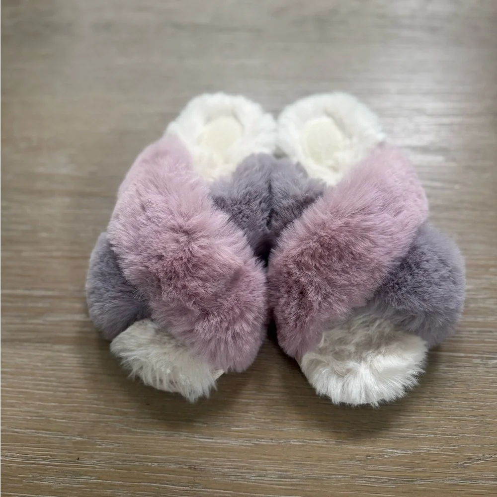 Cat & Jack Pink and Gray Kids Slippers